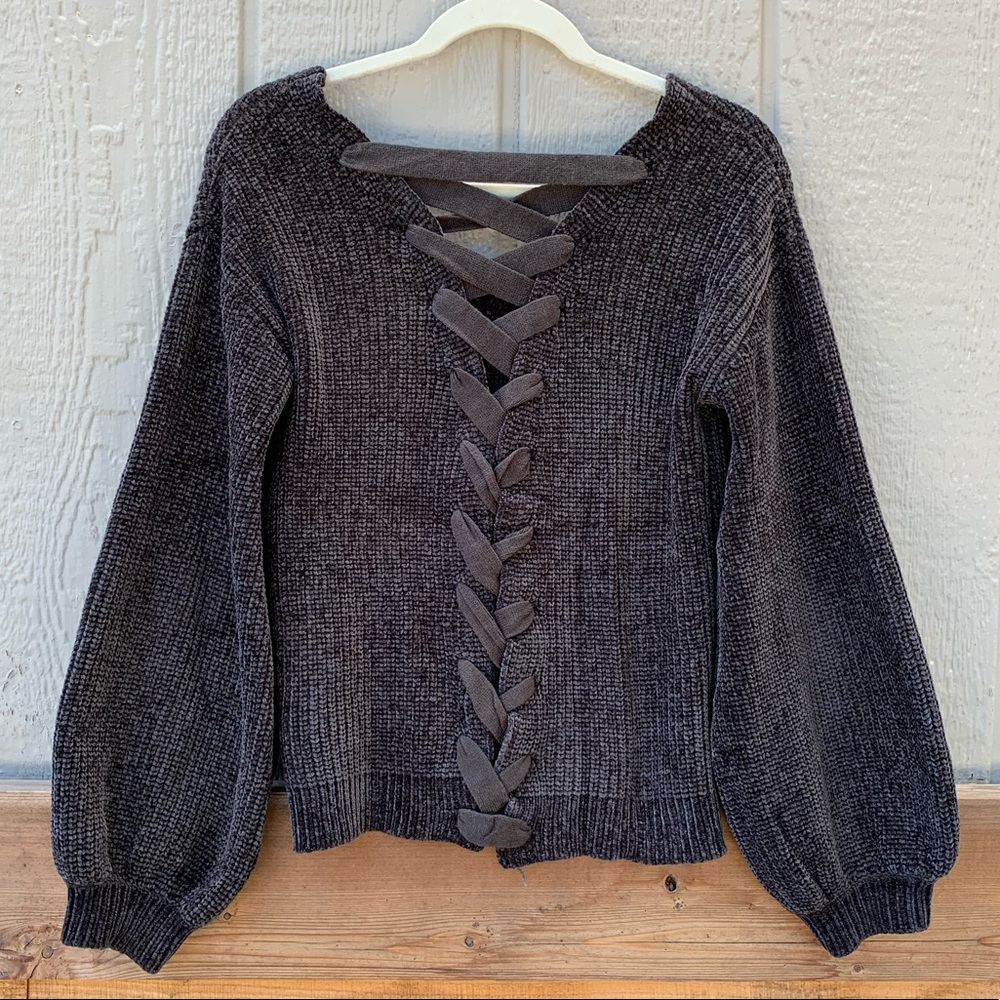 Willow & Clay ballon sleeve chenille sweater - Picture 7 of 11